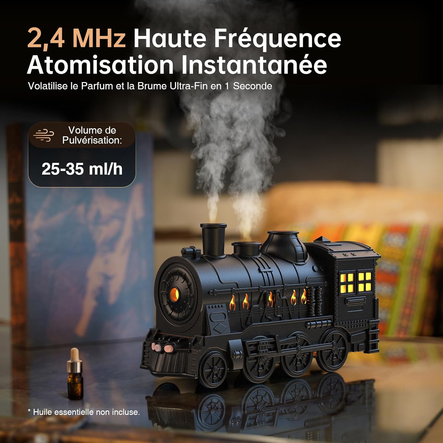 بخور سرد طرح لوکوموتیو مدل HOLDMAY XP‑2100 (Aroma Diffuser Locomotive) - Image 3