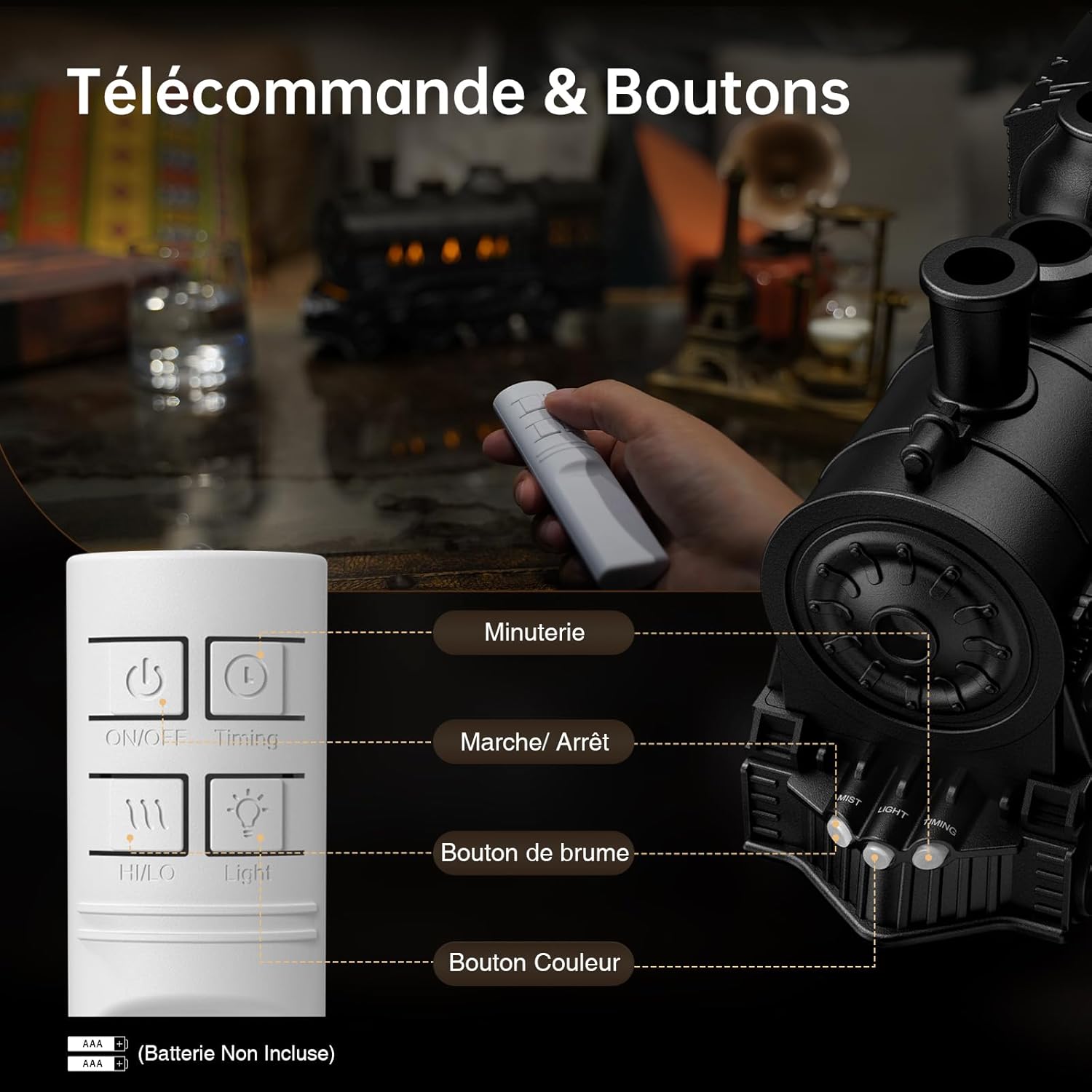 بخور سرد طرح لوکوموتیو مدل HOLDMAY XP‑2100 (Aroma Diffuser Locomotive) - Image 2