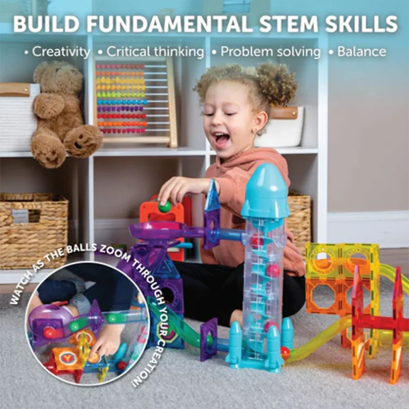 ست آموزشی ساختنی مغناطیسی مدل MagBuild MT2245 (Magic Tiles Marble Run Set) - Image 2
