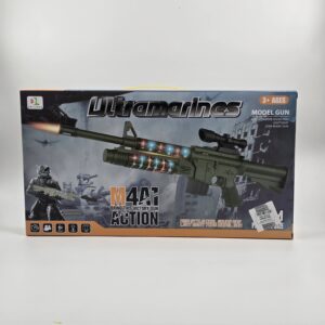 تفنگ اسباب‌بازی موزیکال و چراغ‌دار ۷۱ سانتی‌متری مدل Ultramarines (طرح M4A1 / M416)