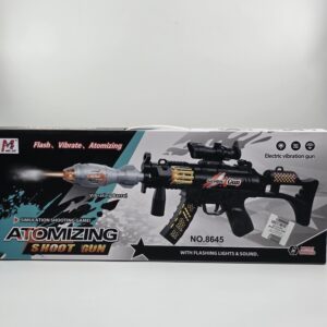 تفنگ اسباب‌بازی موزیکال و دودزا مدل Atomizing Gun کد 8645 با قابلیت ویبره و چرخش گلوله