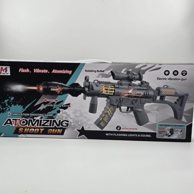 تفنگ اسباببازی موزیکال و دودزا مدل Atomizing Gun کد 8645 با قابلیت ویبره و چرخش گلوله - Image 3