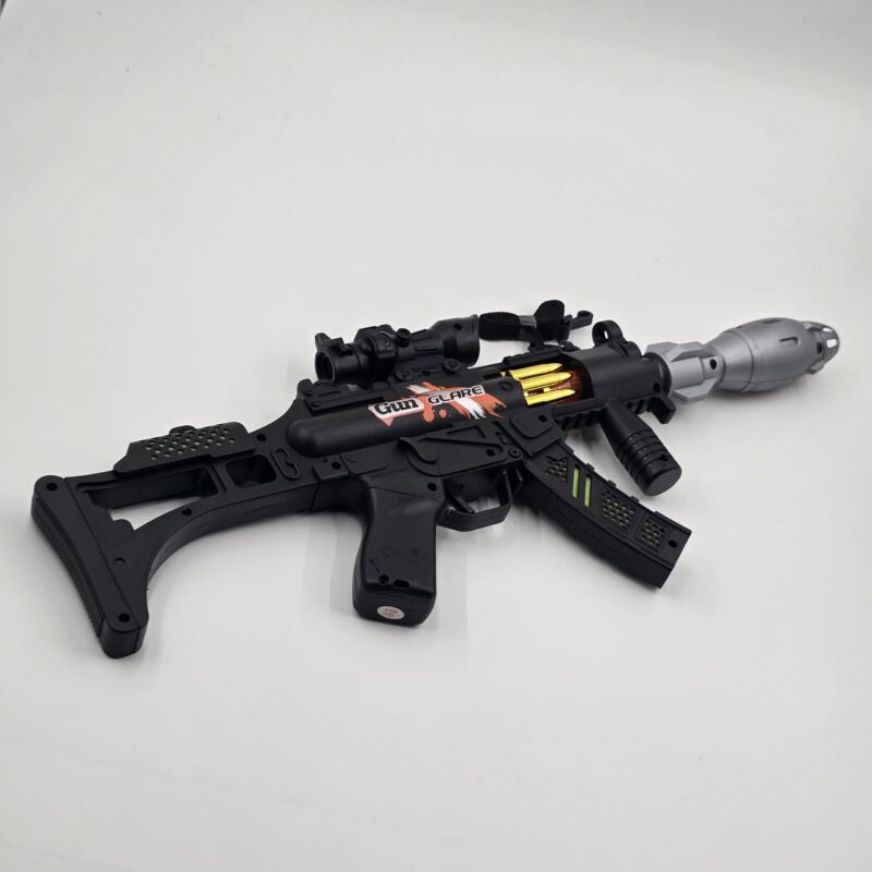 تفنگ اسباببازی موزیکال و دودزا مدل Atomizing Gun کد 8645 با قابلیت ویبره و چرخش گلوله