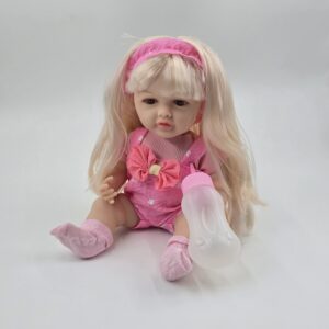 عروسک دخترانه مو بلوند طرح Baby سری Fashion Dolls با شیشه شیر و اکسسوری