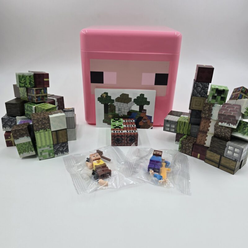 لگو مگنتی ماینکرافت مدل My World Magnetic Cubes با باکس طرح گوسفند صورتی - Image 5