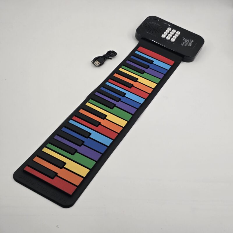 ارگ و پیانو سیلیکونی انعطافپذیر ۳۷ کلید مدل 37-Key Roll Up Piano (دارای ریتم و قابلیت ضبط)